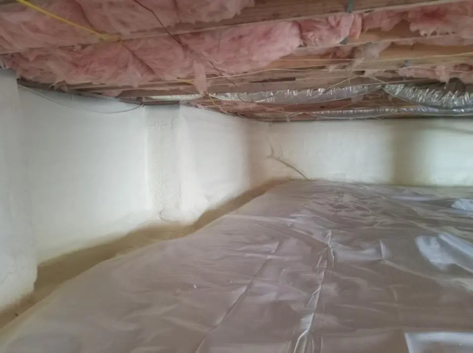 Crawl space encapsulation with closed-cell spray foam for Roof Maintenance in Greece